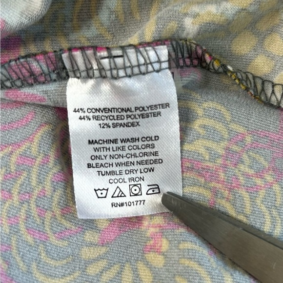 Soybu Floral Knit Athleisure Dress Multicolor 3/4 Ruched Sleeves Size Medium EUC - Picture 11 of 11